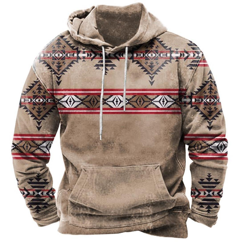 Felpa con cappuccio da uomo tendenza Street Western Denim modello retrò Felpa con cappuccio da uomo stampata in 3D_voghion.com