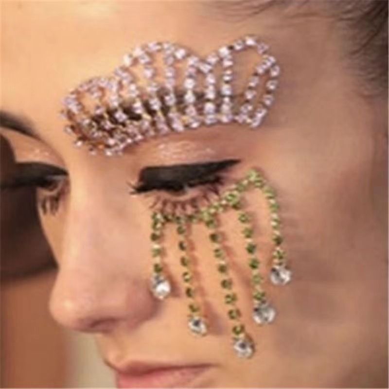 Augenmaske mit Strassquaste für Damen, Bohemian-Stil, übertriebene Persönlichkeit, vielseitiges Zubehör, Augenmaske_voghion.com