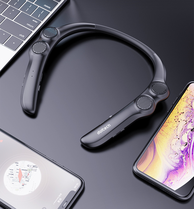 Nuovo altoparlante Bluetooth wireless con archetto da collo, mini subwoofer portatile, stereo indossabile intelligente con bassi potenti_voghion.com