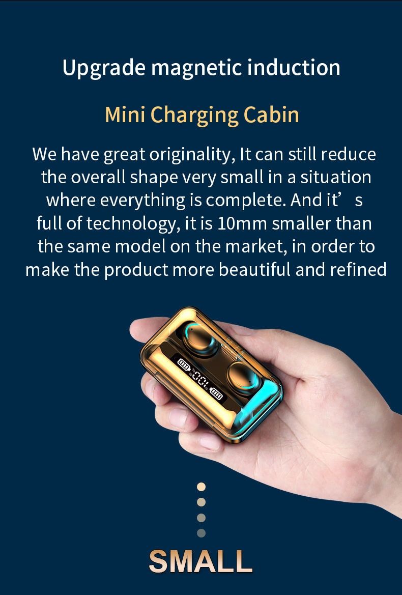 F9 5C Wireless Bluetooth Headphones Tws Waterproof Earbuds Earphones Digital Display Heaset Large Capacity Charging Case_voghion.com