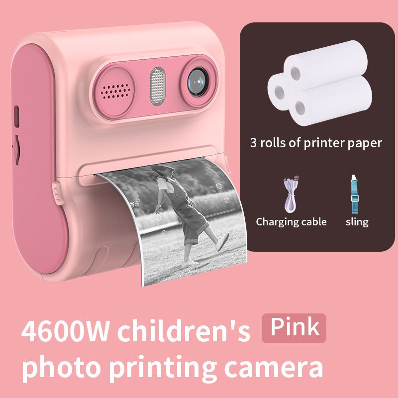 【Alta calidad】Cámara digital de alta definición con impresión instantánea para niños con lente dual única_voghion.com