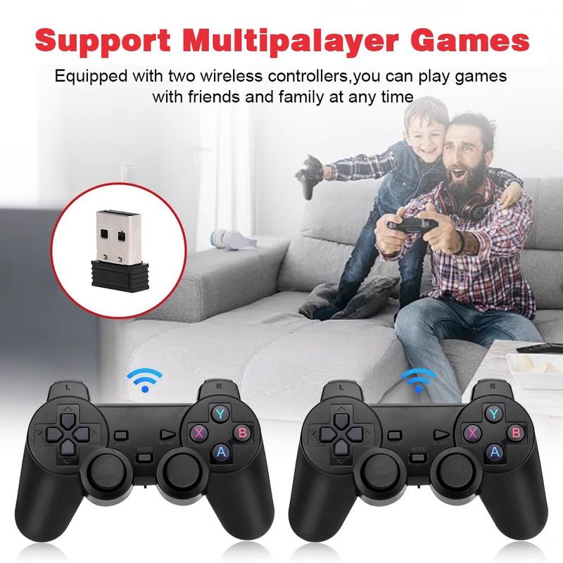 Console de jeu TV sans fil HDMI HD X2 GD10 Home Red Frame_voghion.com