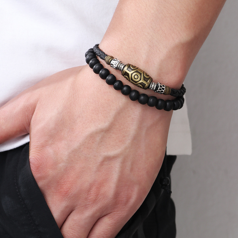 Collana blu tibetana Tianzhu personalizzata, in corda di cera intrecciata, ciondolo antico, catena per collare, moda punk, gioielli da uomo_voghion.com