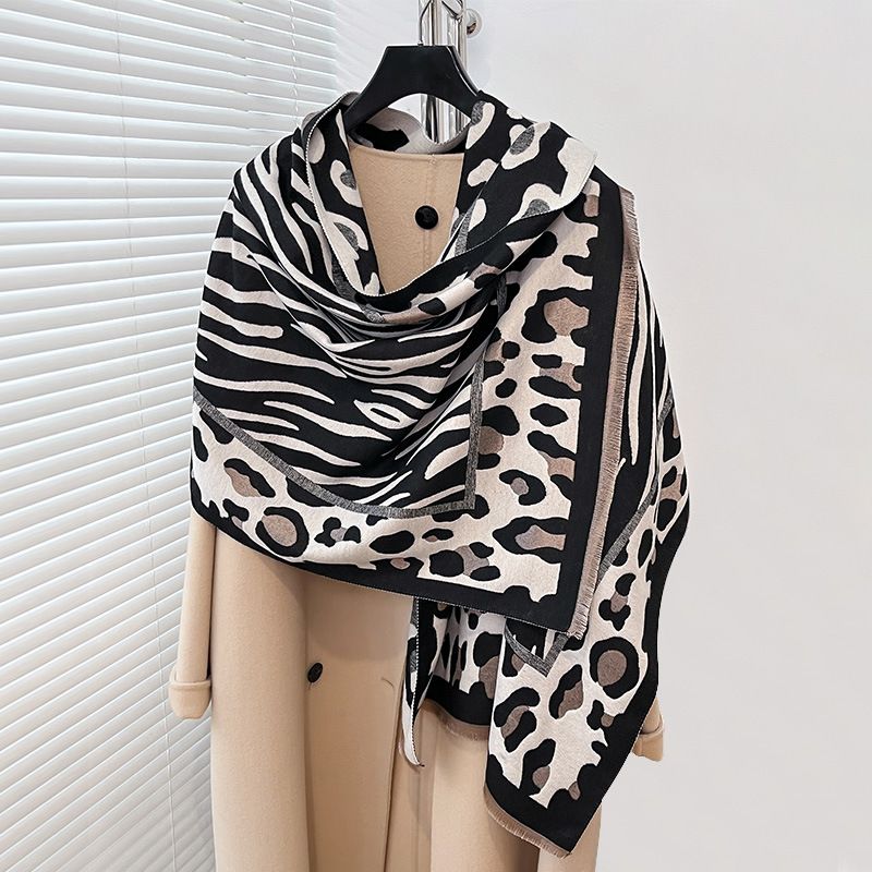Outono inverno leopardo estampa selvagem moda quente com personalidade única, estilo doce e legal, cashmere feminino_voghion.com