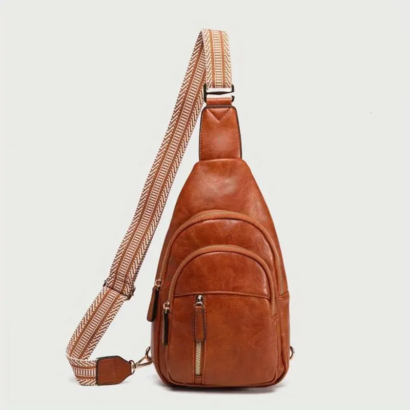 Designer 2025 Foreign Trade Retro Splicing Women's Messenger Breast Light Commuter Business Leisure Office Worker Chest_voghion.com