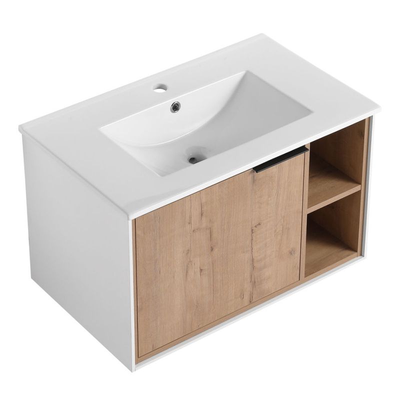 30'' Floating Wall-Mounted Bathroom Vanity with Ceramics Sink & Soft-Close Cabinet Door_voghion.com