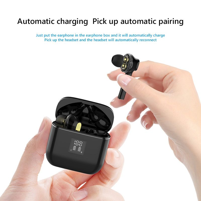 T07 True Wireless Stereo Bluetooth-kompatibla 5.0 In-Ear Noise Reduction Earphones Sports Earbuds_voghion.com