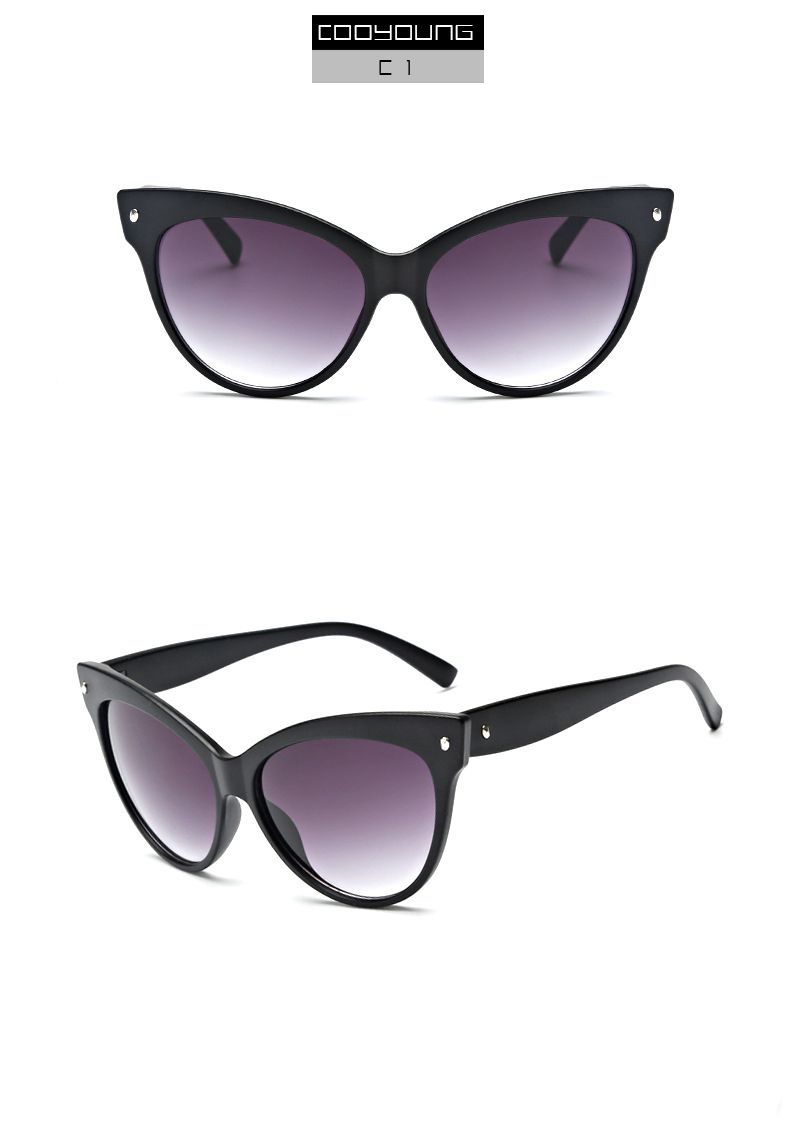 Nouveautés Lunettes de soleil œil de chat pour femmes, tendance, sexy, UV400, verres dégradés, en plastique, vente en gros_voghion.com