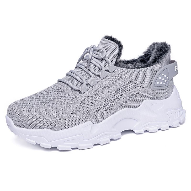 Bottes courtes légères à semelle épaisse, doublées polaire, en coton épais et à bout peu profond, pointures grandes tailles._voghion.com