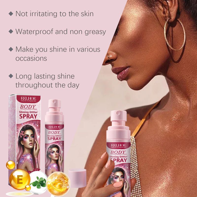 Bühnen-Make-up-Spray, aufhellender Glitzer für das Gesicht und das Schlüsselbein, natürliches, dreidimensionales, lang anhaltendes Highlight-Spray_voghion.com