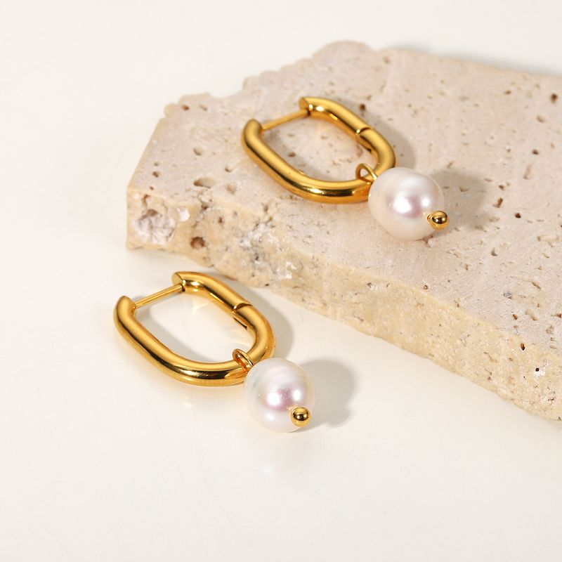 Nuovo influencer INS con lo stesso orecchino di perle d'acqua dolce, gioielli pendenti alla moda e semplici per le donne_voghion.com