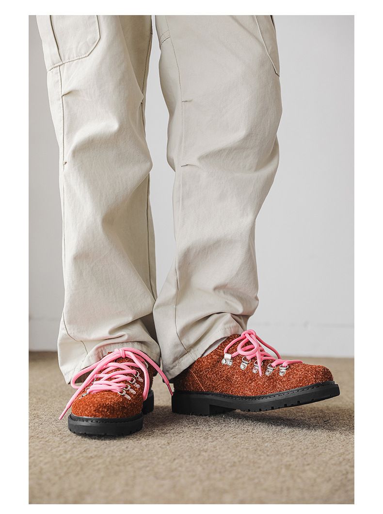 Men's Casual Streetwear Derby Shoes With Thick Sole & Color Blocking Design - Comfortable For Business & Outdoor Wear_voghion.com