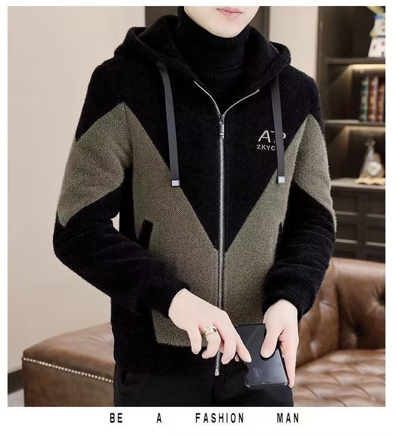 Autunno/Inverno 2023 Nuovo Trendy Casual Color Block Moda Inverno Giacca da Uomo_voghion.com