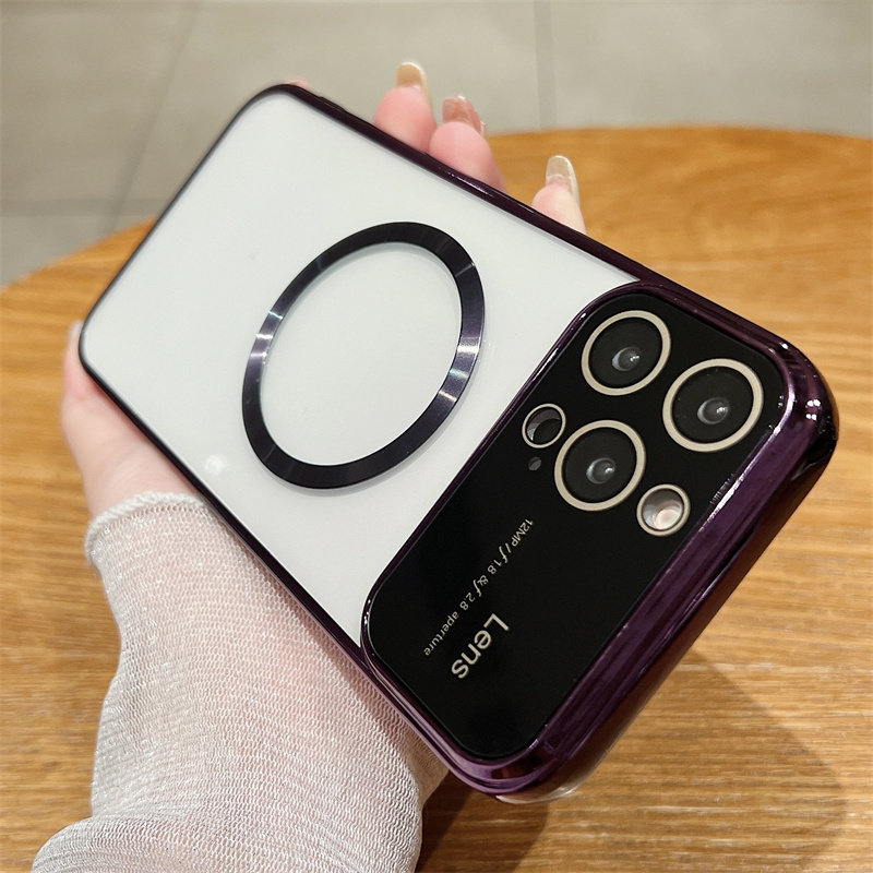Elektroplatéiert Magnéitesch Kloer Telefonshülle Fir iPhone 14 13 12 11 Pro Max Plus XS XR X Fir Magsafe Silikon Soft TPU Réck_voghion.com