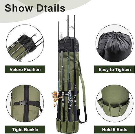 Sac de pêche multifonctionnel de grande capacité, sac de rangement pour matériel de pêche, sac à bandoulière simple pour canne à pêche, sac de pêche en mer, sac pour canne à pêche_voghion.com