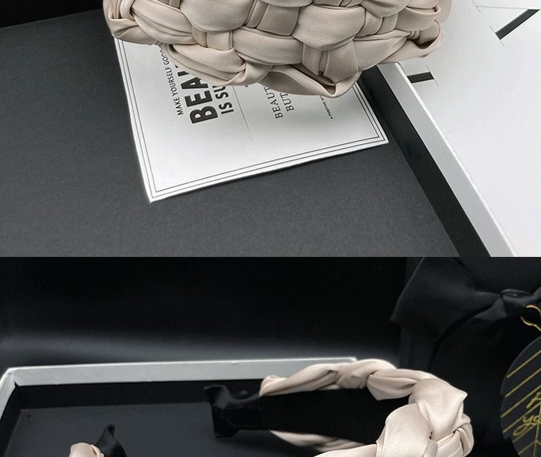 Nuove fasce per capelli intrecciate in raso estive, accessori per capelli leggeri e di lusso, con teschio alto_voghion.com