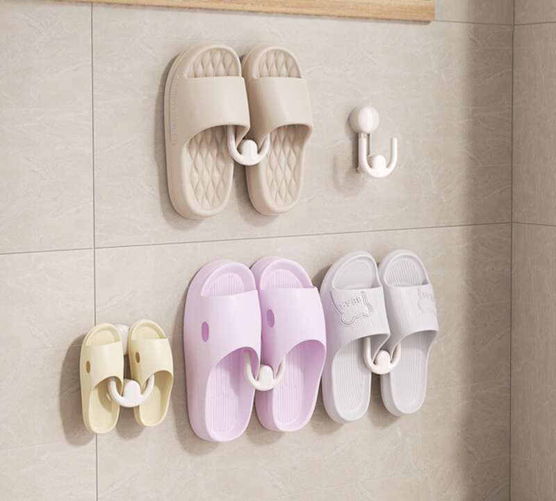 Suction Cup Bathroom Without Punching Holes, Toilet Wall Drainage Slipper Rack, Hook Storage Rack_voghion.com