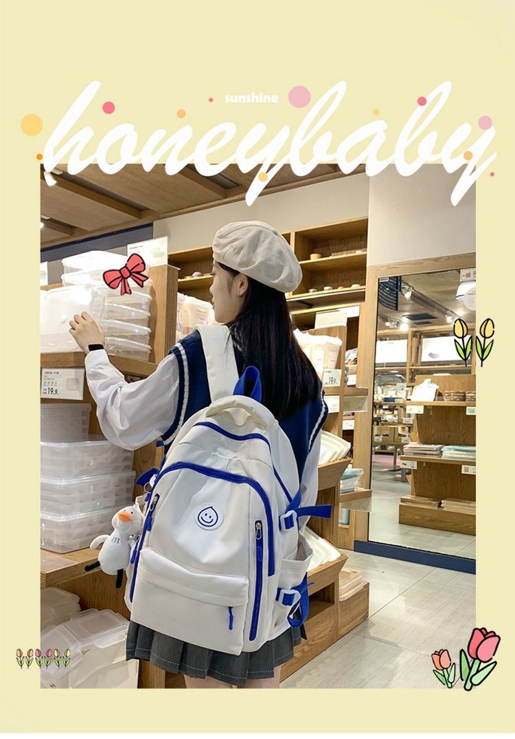 Satin Satin Korean Version Ins Versatile College Female Japanese Style Campus Junior High School Student Large Capacity Backpack_voghion.com
