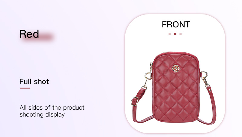 BOISEEN borsa per cellulare borsa piccola a rombo femminile borsa a tracolla con cerniera a doppio strato portamonete verticale da donna_voghion.com