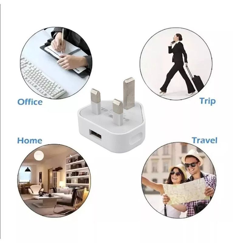1/6 stücke USB Wand Ladegerät 3 Pin Stecker Netz Adapter Für Handys, Tablets Power_voghion.com