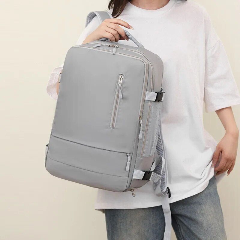 Zaino da viaggio per donna, impermeabile, per ragazze adolescenti, con ricarica USB, per computer portatile, con tracolla grande, borsa per scarpe 2024_voghion.com