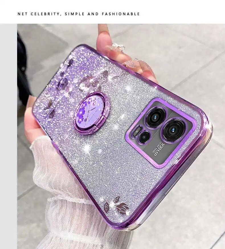 Floral Strass Bli Weiche Für Motorola Moto G73 G53 G23 G13 G84 G82 G72 G71s G71 5G Blume Muster Telefon fall Mit_voghion.com