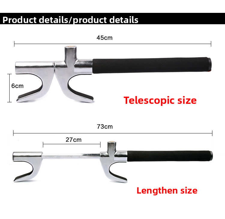 Yeni Araba Direksiyon Simidi Çok Fonksiyonlu Ayarlanabilir Teleskopik Güvenlik Hırsızlığa Karşı Kalınlaştırılmış Cam Kırıcı Metal_voghion.com