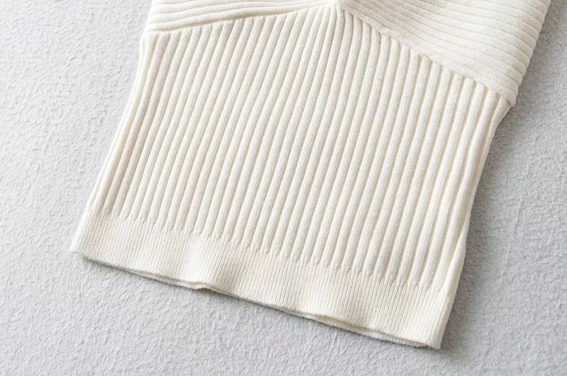 INS Vår/sommar Stickad Twisted Off Shoulder Base Axelbandslös för kvinnor, tight och sexig lågskuren kort väst Trend_voghion.com