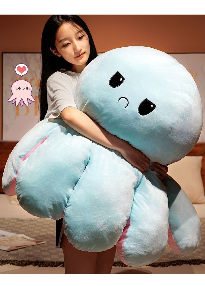 Face-Changing Plush Pillow Toy Reversible Fabric Doll Giant Double-Sided Octopus_voghion.com