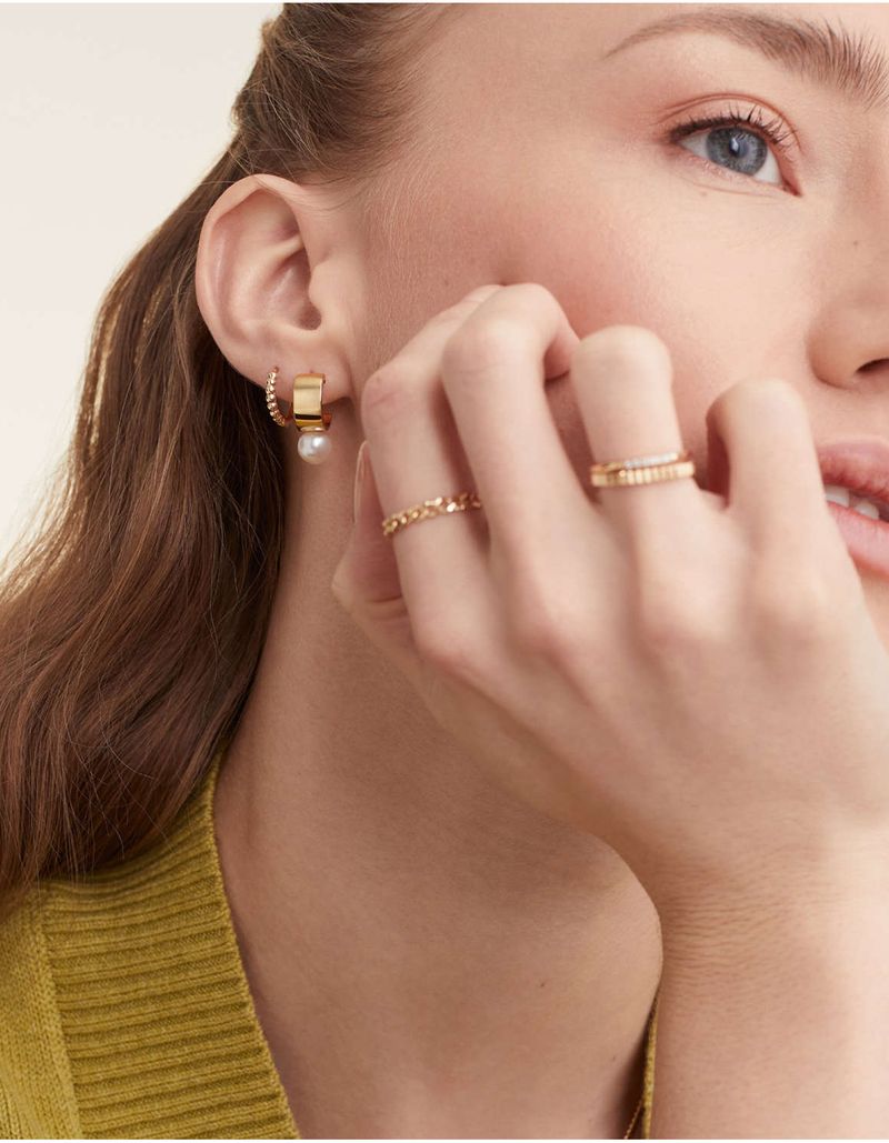 Brincos de Pérola em Formato de C - Brincos Elegantes e Luxuosos (Joias de Moda Minimalistas e Acessórios Versáteis para o Dia a Dia)_voghion.com