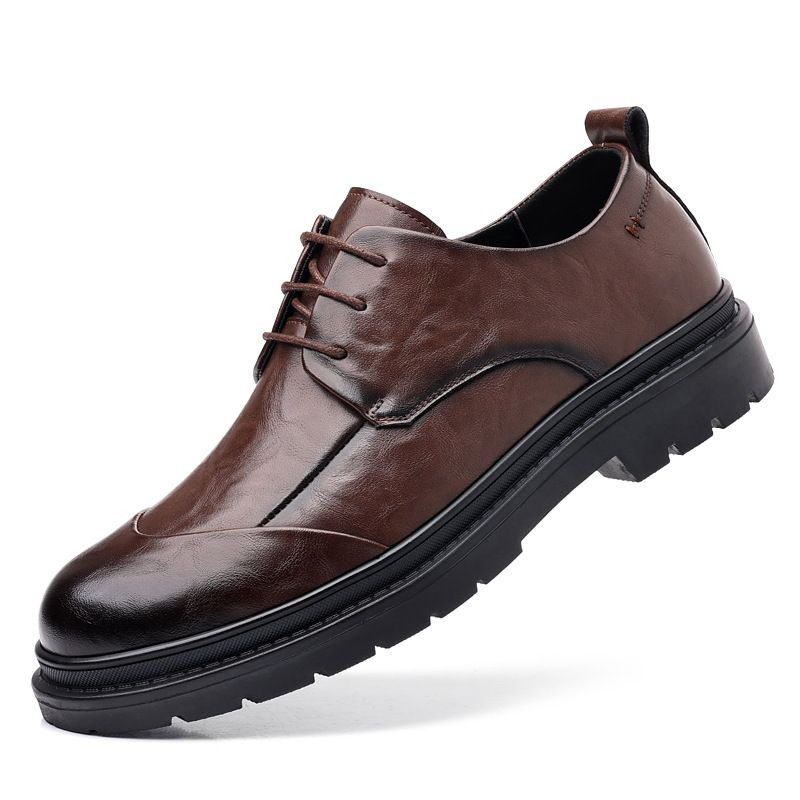 Adatto a tutte le stagioni, in pelle lavata a mano, per uomo, formale, autunnale, stile britannico, casual, da sposo, da sposa._voghion.com