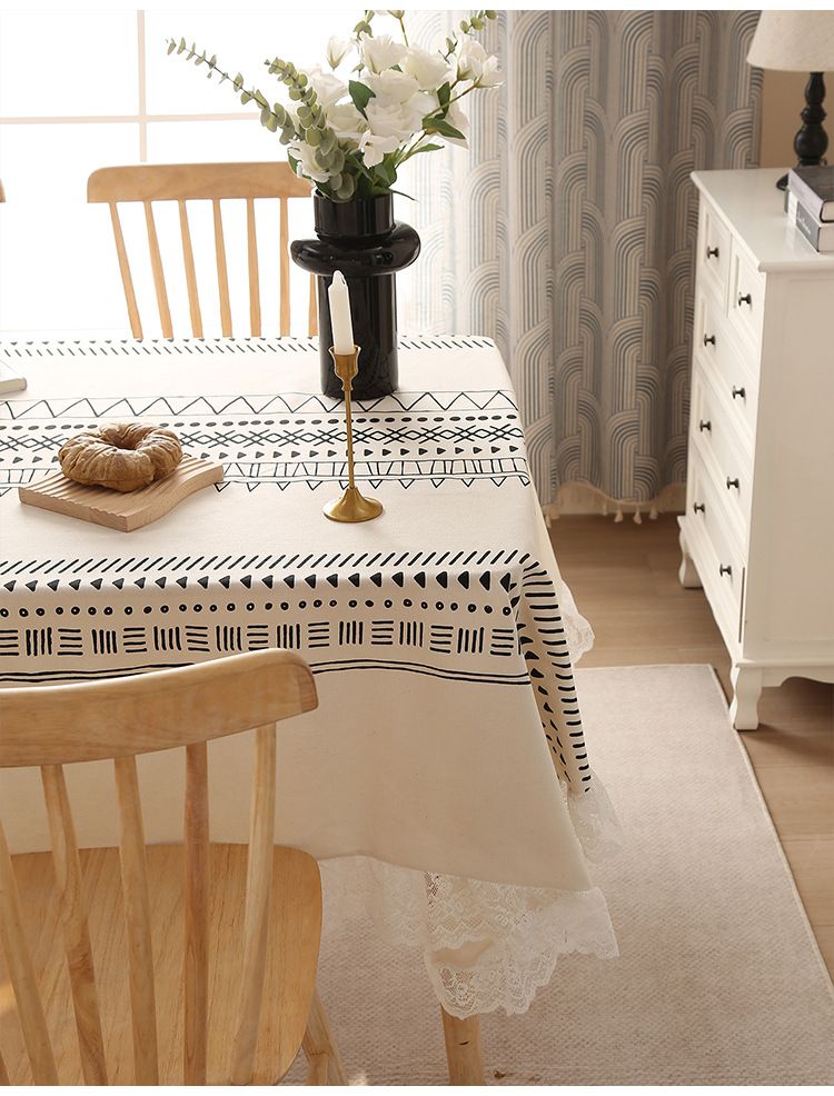 Nappe bohème rectangulaire 100 % coton, imperméable et antitache, décorative, pour table basse (plusieurs tailles et motifs)_voghion.com