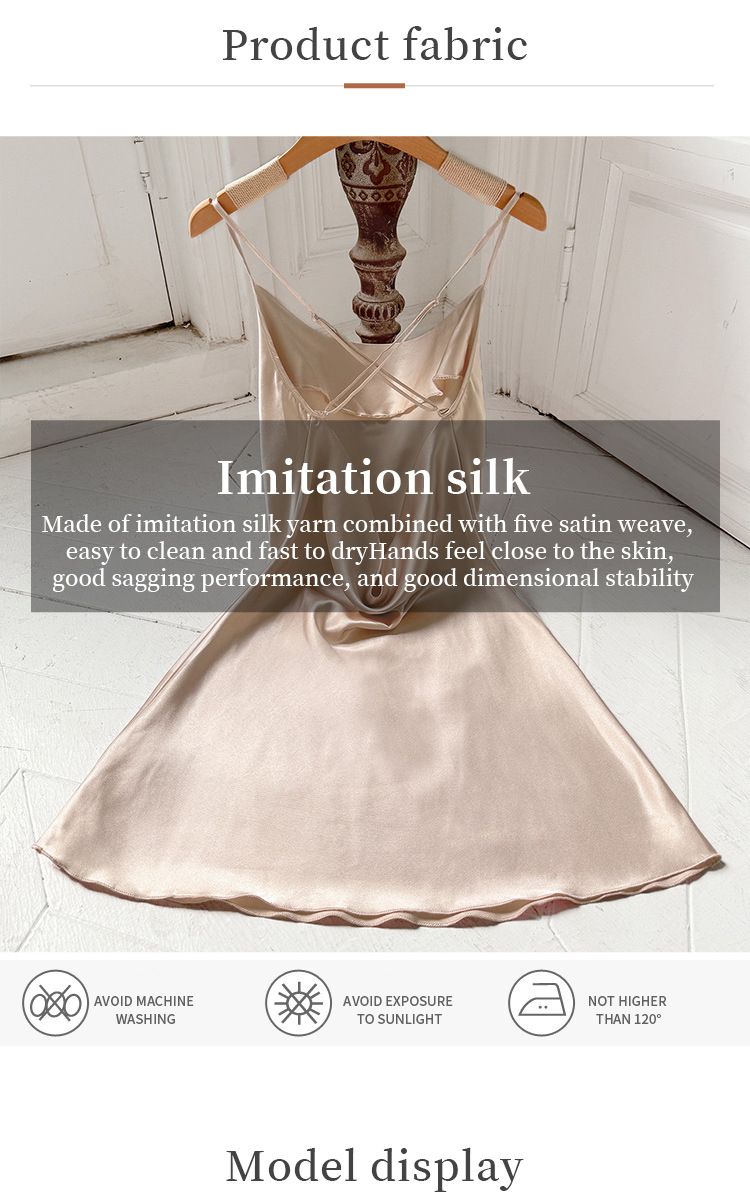 Daenerys Dress Ice Casual Breathable Silk Sexy Fashion Backless Strap Nightdress For Women_voghion.com