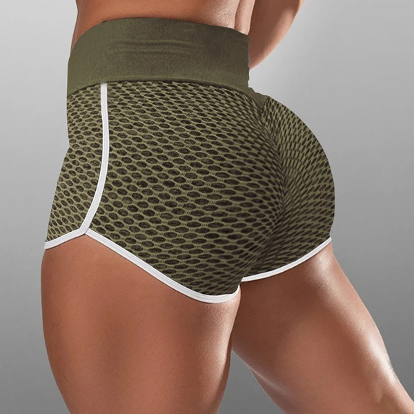 women's jacquard high waist hip-lifting running shorts _voghion.com