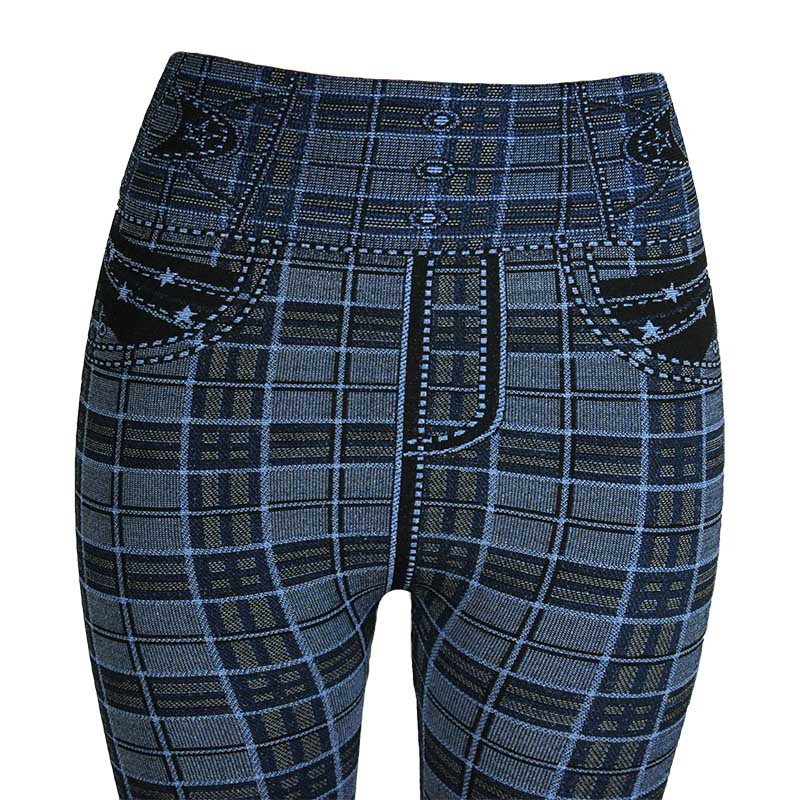 Leggings imitation denim pour femmes, pantalons multicolores populaires à neuf points pour soulever les hanches_voghion.com