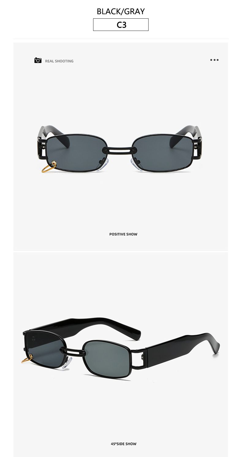 Nowe kwadratowe okulary przeciwsłoneczne damskie Markowe okulary przeciwsłoneczne Small Rectangle UV400 Męskie czarne okulary przeciwsłoneczne Retro okulary dla kobiet_voghion.com