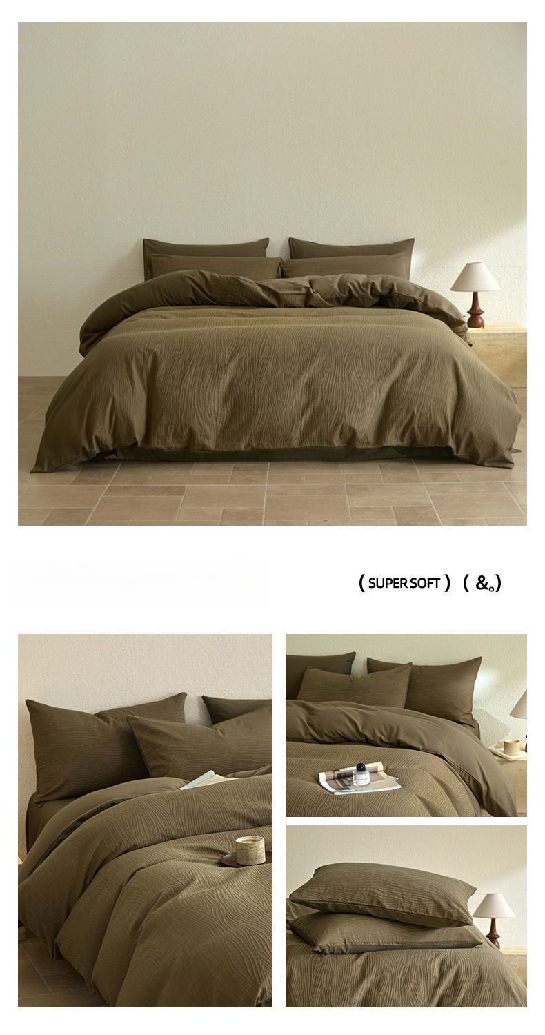 Copripiumino in lenzuola lavabili di lusso leggero in jacquard ABS, quattro pezzi, set di biancheria da letto 2025, gonna da letto, tre pezzi_voghion.com