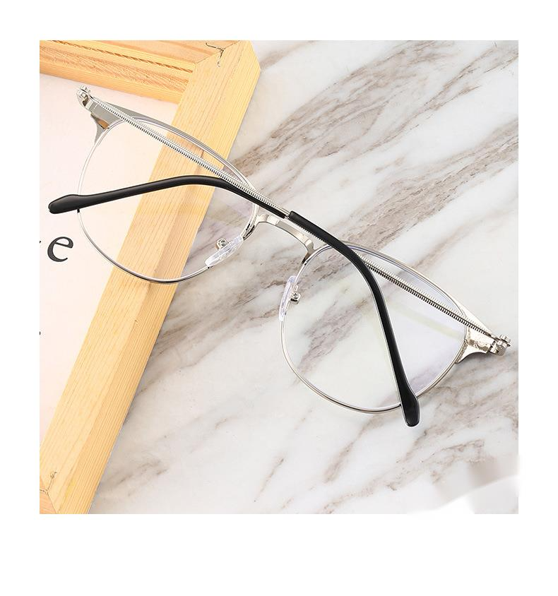 Modische quadratische Unisex-Brille aus Metall für Männer und Frauen für Partys, sanfter schwarzer Augenbrauenrahmen_voghion.com