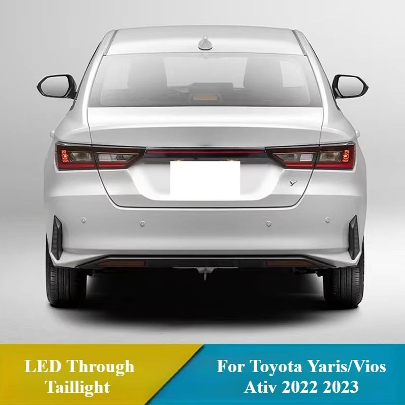 Für Toyota Yaris/Vios Ativ 2022 2023 LED Durch Rücklicht Modifikation Fahren Bremslicht DRL Dynamische Blinker 12V Tageslicht_voghion.com