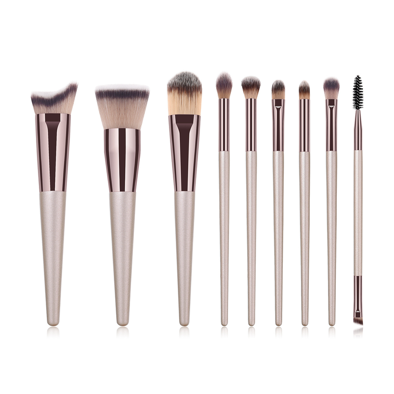 9 darabos sminkecset-készlet Champagne Gold alapozó ecset Új szépségápolási eszköz_voghion.com