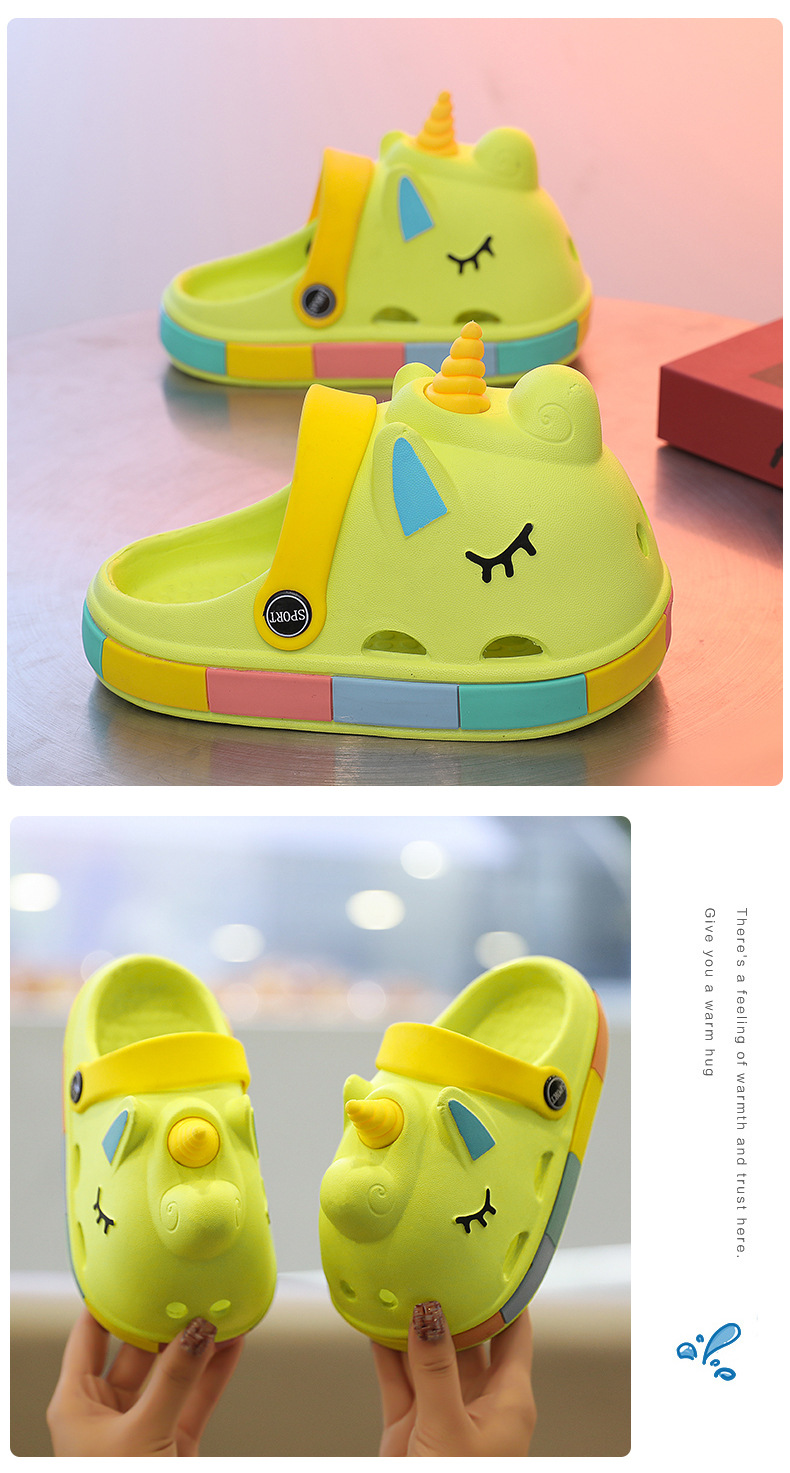 Mutter & Kinder Nette kinder slip-on hausschuhe weiblichen sommer nicht-rutsch kinder einhorn baby cartoon strand schuhe männlichen_voghion.com
