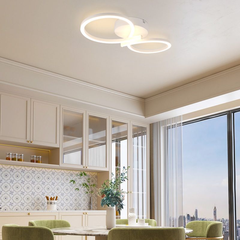 Glitzerlife Deckenleuchte LED Deckenlampe Weiß - 24W Küchenlampe Moderne Kreative Design Wohnzimmerlampe 3000K Warmweiß Flurlampe Für Esszimmer Kinderzimmer_voghion.com