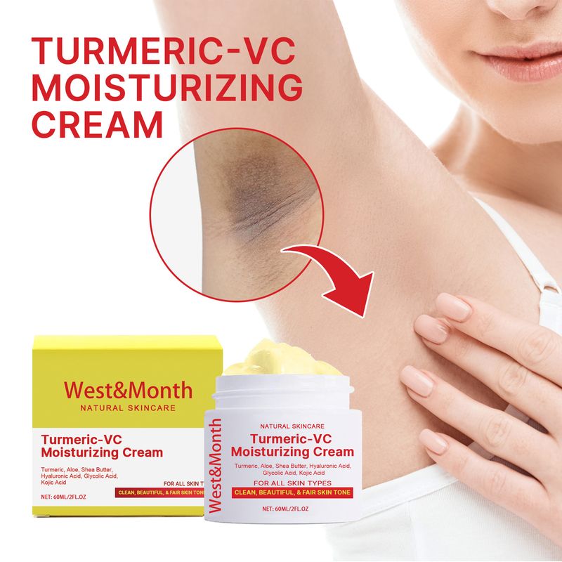 Crema di bellezza West&Montr alla curcuma per attenuare le macchie scure della pelle causate dal sole, idratante e schiarente._voghion.com