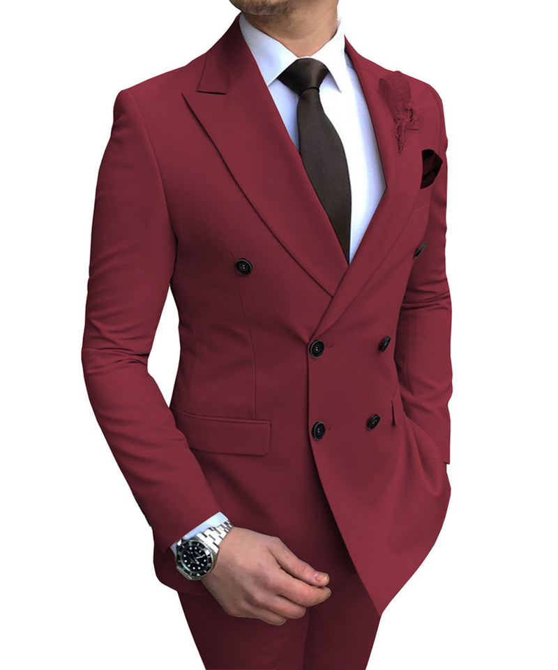 Costume d'affaires et de loisirs de mariage, ensemble de costume de banquet de mariage en deux pièces pour marié et garçon d'honneur, homme_voghion.com