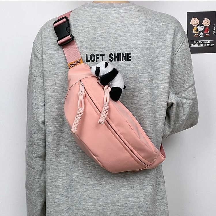 COW INS Japanese Chest Unisex Simple Casual Solid Color Small Backpack Single Shoulder Harajuku Style Crossbody Bag_voghion.com
