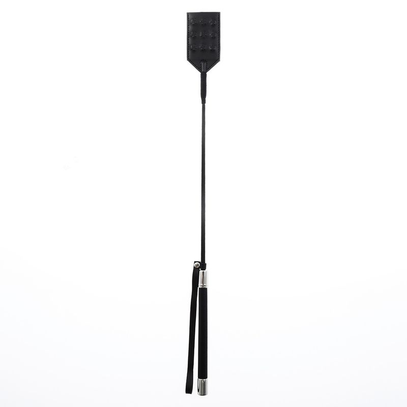 Sex Products SM Adult Products Couple Women Toys Spiked Leather Whip Black Handle Metal Racket Nails_voghion.com