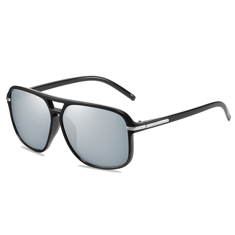 Novos óculos de sol polarizados para homens, óculos de marca clássicos, óculos de condução quadrados retrô, óculos de sol retangulares de qualidade da moda_voghion.com