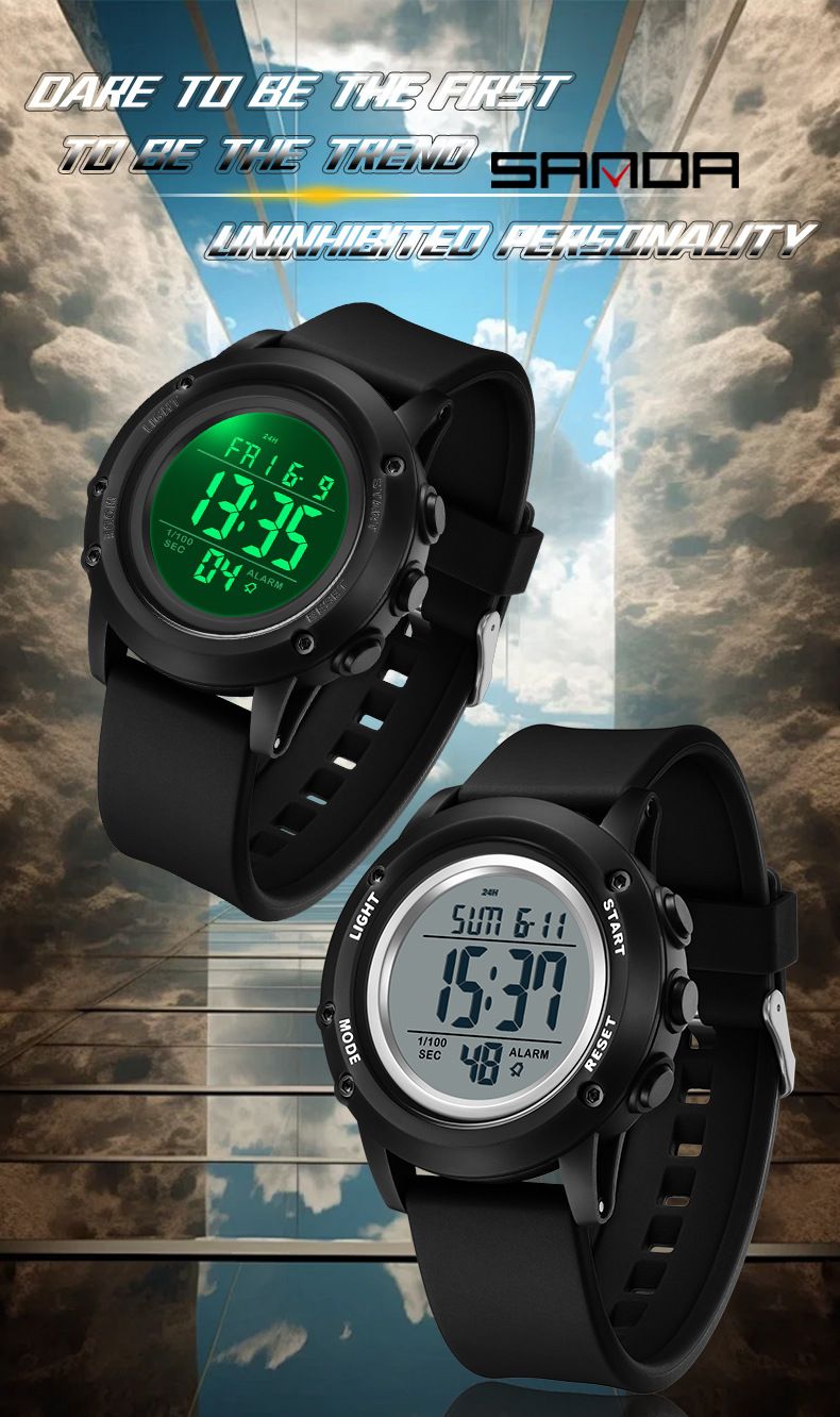 Orologio sportivo digitale con impermeabile fino a 50 m, sveglia multifunzione, cronometro, retroilluminazione a LED per uomini e donne, orologi elettronici per studenti multifunzione_voghion.com