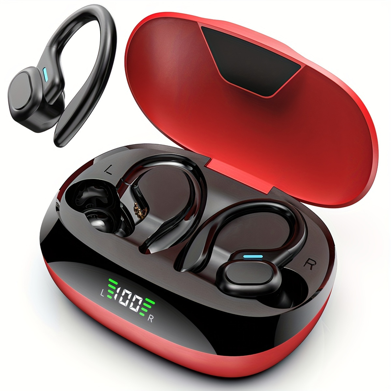 Wireless Earbuds With Mic, In-Ear Headphones, Earphones With LED Display, Mini Charging Case Headset For Men/Women_voghion.com