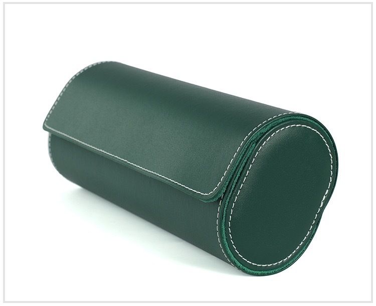 Caja de almacenamiento para reloj, verde, mecánica, protección para reloj, a prueba de polvo, famosa bolsa de cuero para reloj, 1, 2 y 3 dígitos, portátil para viaje_voghion.com